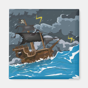 Piraten Schiff im Sturm Magnet
