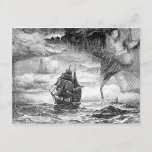Piraten Schiff im Sturm Postkarte