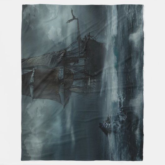 PIRATEN-SCHIFF in einem STURM Fleecedecke (Vorderseite)