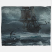 PIRATEN-SCHIFF in einem STURM Fleecedecke (Vorderseite (Horizontal))