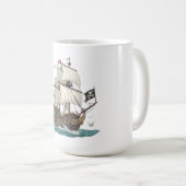 Piraten Schiff Kaffeetasse (VorderseiteRechts)