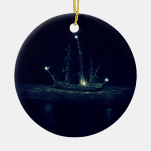 Piraten-Schiff Keramik Ornament (Vorne)