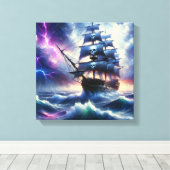 Piraten Schiff Leinwanddruck (Insitu (Holzboden))