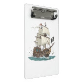 Piraten Schiff Mini Klemmbrett (Schrägansicht)
