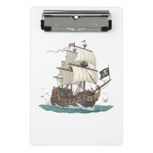 Piraten Schiff Mini Klemmbrett (Vorderseite)