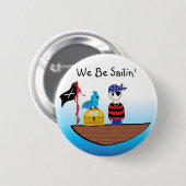 Piraten Schiff Mit Schätzen Button (Vorne & Hinten)