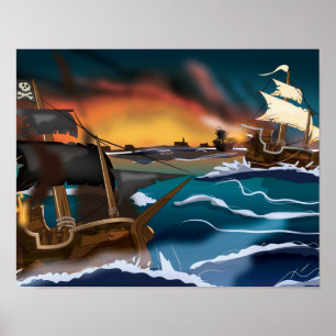 Piraten-Schiff-Schlacht! Poster