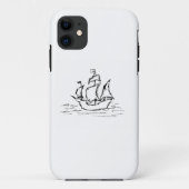 Piraten-Schiff. Schwarzweiss. Case-Mate iPhone Hülle (Rückseite)