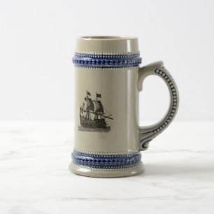 Piraten-Schiff Stein Bierglas