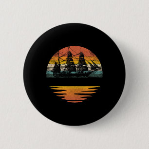 Piraten-Schiff Vintage-Nautik-Segelschiff Button