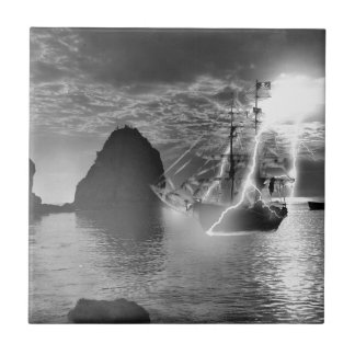 Piraten-Schiffs-Catalina-Insel-Blitz Fliese