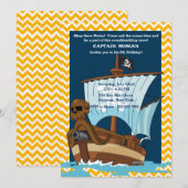 Piraten-Schiffs-Einladung Einladung (Vorne/Hinten)