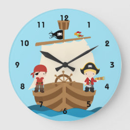 Piraten-Schiffs-Jungen-Wanduhren Große Wanduhr