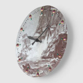 PIRATEN-SCHIFFS-KAMPF Schwarz-weiß Große Wanduhr (Winkel)