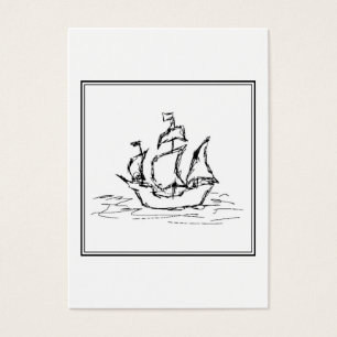 Piraten-Schiffs-Skizze. Schwarzweiss-Galleon.