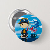 Piraten-Schiffs-Szenen-3. Button (Vorne & Hinten)