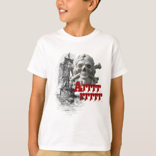 Piraten-Schiffs-u. Skelett-Schädel u. T-Shirt