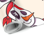 Piraten-Schneemann frohe Weihnachten Geschenkpapier (Rolleneckpunkt)