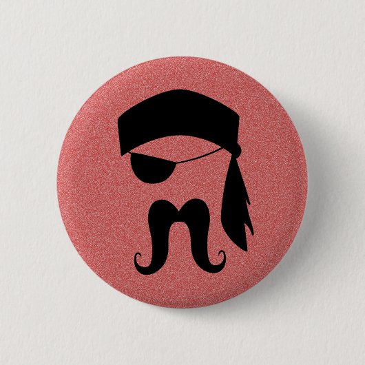 Piraten-Schnurrbart Button (Vorderseite)