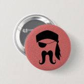 Piraten-Schnurrbart Button (Vorne & Hinten)