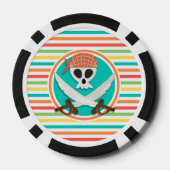 Piraten-Schwerter; helle Regenbogenstreifen Pokerchips (Rückseite)