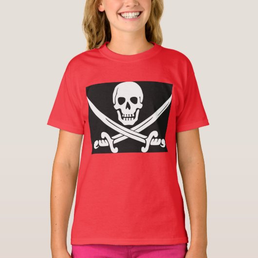 Piraten-Shirt-Mädchen T-Shirt (Vorderseite)