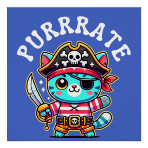 Piraten-Shirts   Cat Lover Geschenk   gerader Schn Poster