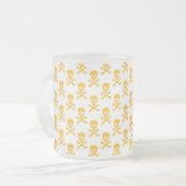 Piraten Silhouette Crossbones Muster NAME Farbenfr Mattglastasse (Vorderseite Links)