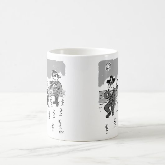 Piraten sind Gartenarbeit. Peg Leg wird zur Herste Kaffeetasse (Mittel)