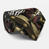 Piraten-Skelett-Krawatte Krawatte (Gerollt)