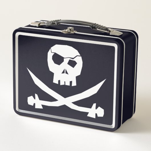 +{{ Piraten-Skull & Crossbones }}+ Metall Brotdose (Vorderseite)