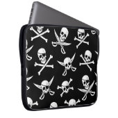 Piraten Skull Kapitän Kreuzknochen Laptop-Sieb Laptopschutzhülle (Vorne Rechts)