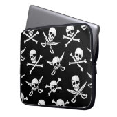 Piraten Skull Kapitän Kreuzknochen Laptop-Sieb Laptopschutzhülle (Vorderseite Links)