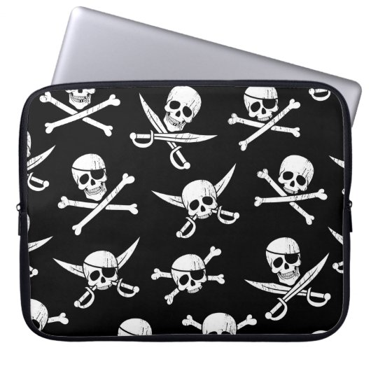 Piraten Skull Kapitän Kreuzknochen Laptop-Sieb Laptopschutzhülle (Vorderseite)