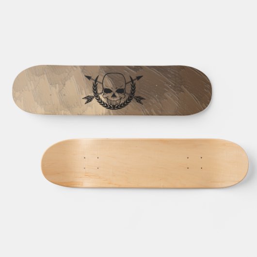 Piraten-Skull und Arrow-Kreuzknochen Skateboard (Horizontal)