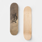 Piraten-Skull und Arrow-Kreuzknochen Skateboard (Vorderseite)