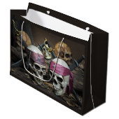 Piraten Skulls große Geschenktasche Geschenktüte (Vorderseite Schrägansicht)
