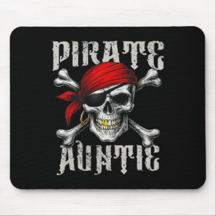 Piraten-Tante Jolly Roger-Flagge und Totenkopf-Kre Mousepad