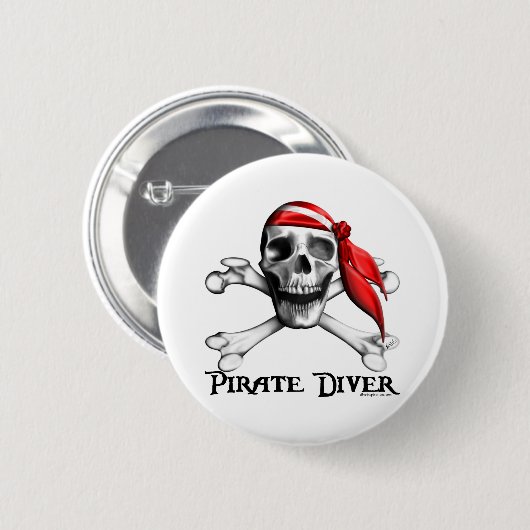 Piraten-Taucher-Knopf Button (Vorne & Hinten)