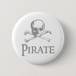 Piraten-Totenkopf mit gekreuzter Knochen Button