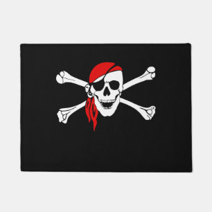 Piraten-Totenkopf mit gekreuzter Knochen-Fußmatte Fußmatte