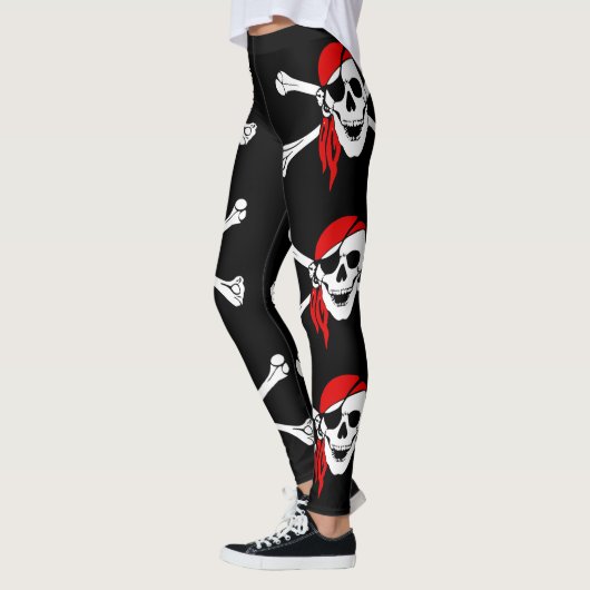 Piraten-Totenkopf mit gekreuzter Knochen Leggings (Links)