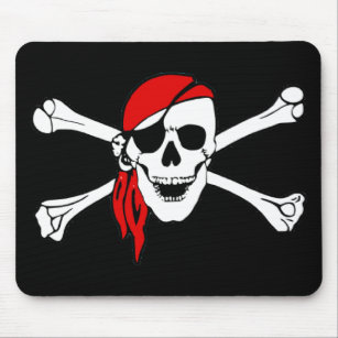 Piraten-Totenkopf mit gekreuzter Knochen Mousepad