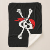 Piraten-Totenkopf mit gekreuzter Knochen Sherpadecke (Vorderseite)