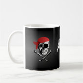 Piraten-Totenkopf mit gekreuzter Knochenschale Kaffeetasse (Links)