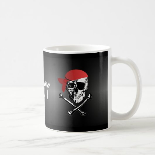 Piraten-Totenkopf mit gekreuzter Knochenschale Kaffeetasse (Rechts)