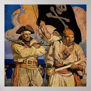 „Piraten“ Treasure Island Cover von NC Wyeth Poster
