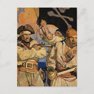 „Piraten“ Treasure Island Cover von NC Wyeth Postkarte