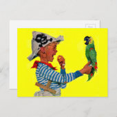 Piraten und Papagei Postkarte (Vorne/Hinten)