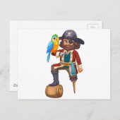 Piraten und Papagei Postkarte (Vorne/Hinten)